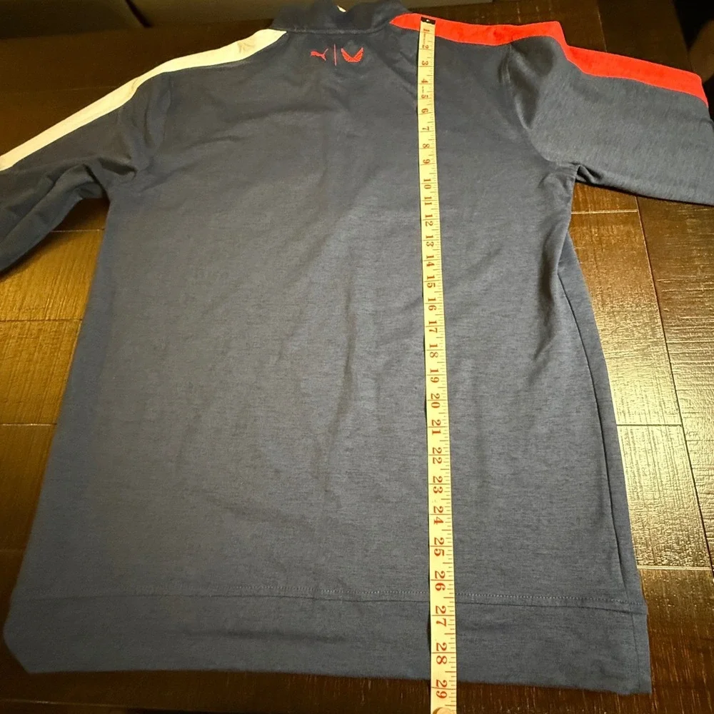 Puma Volition United T7 1/4 Zip Mens M Red White Blue USA Pullover Golf Sample
